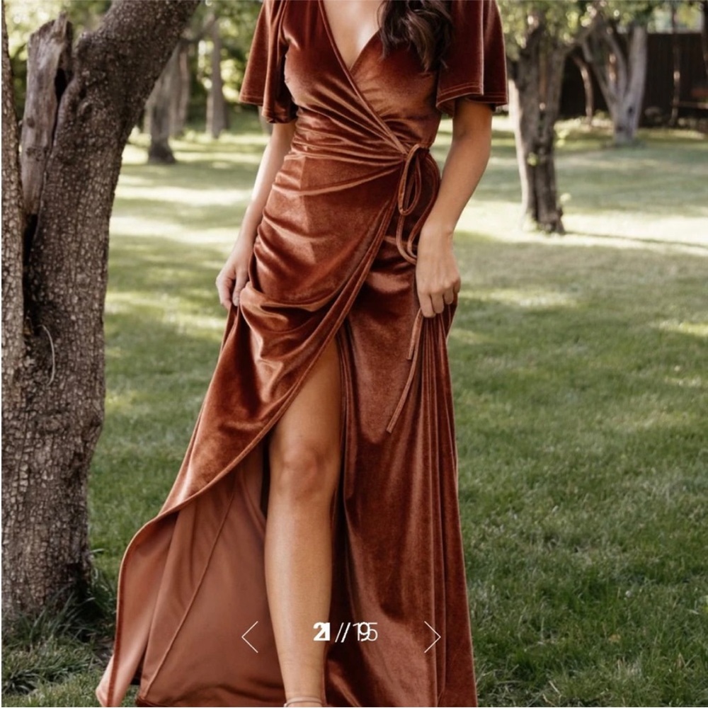 Baltic Born Meghan Velvet Wrap Dress / Spice Size S